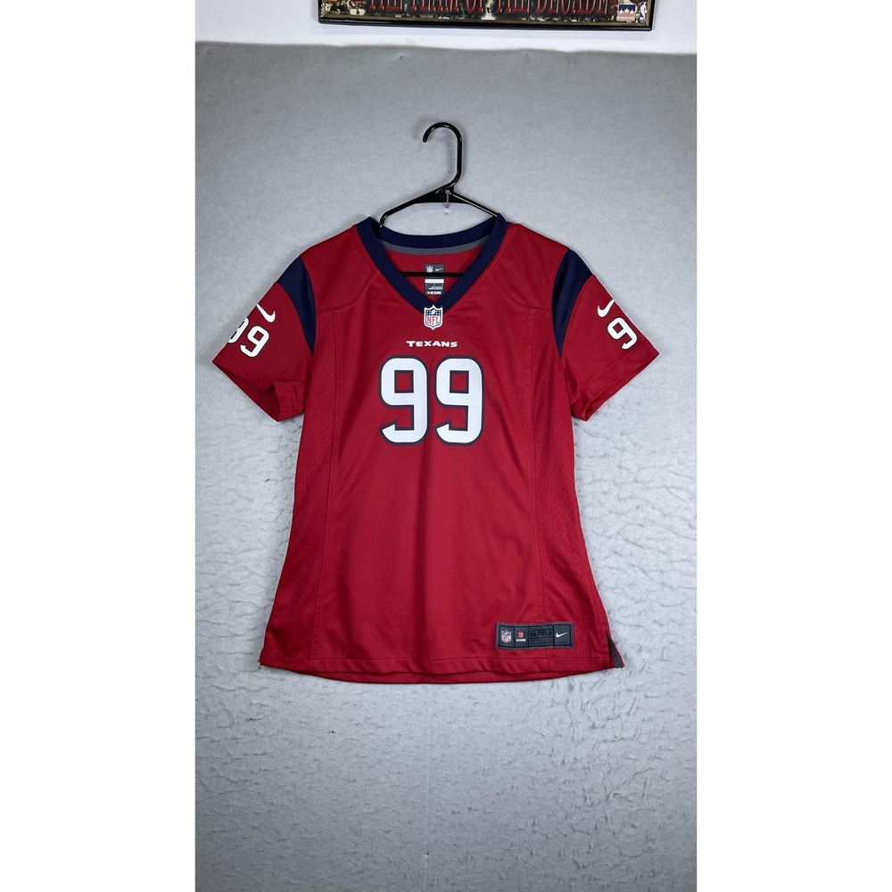 Houston Texans Jersey Womens Large Red NFL Football Nike J.J. Watt 99 On Field